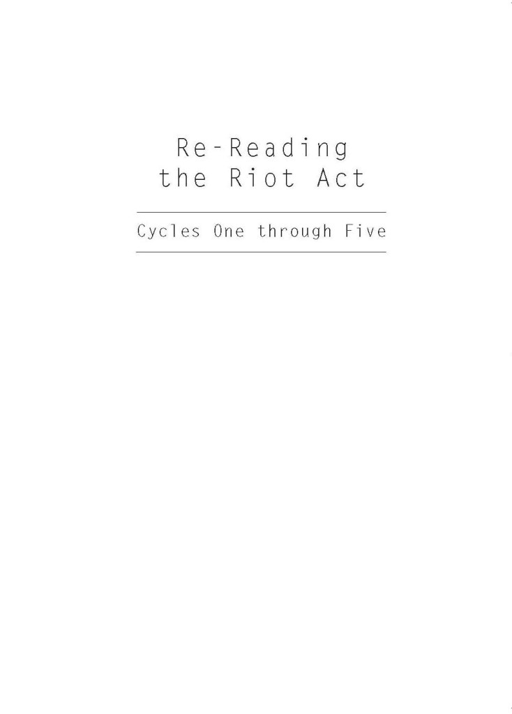 Cover of Re-reading the Riot Act