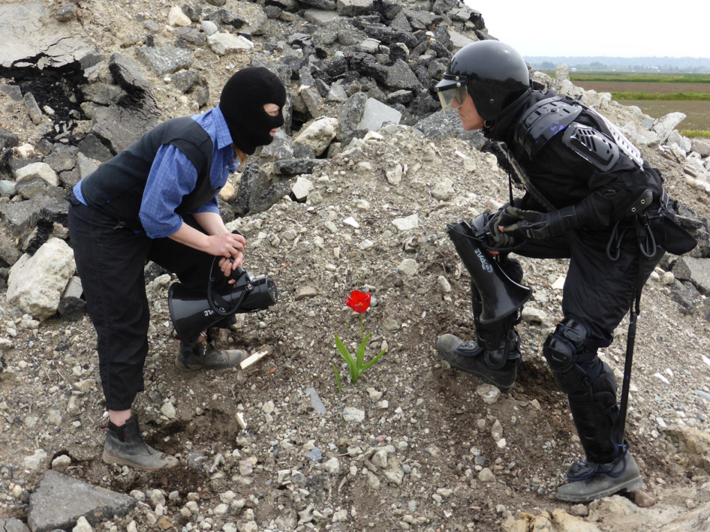 Performance still of a flower dies.